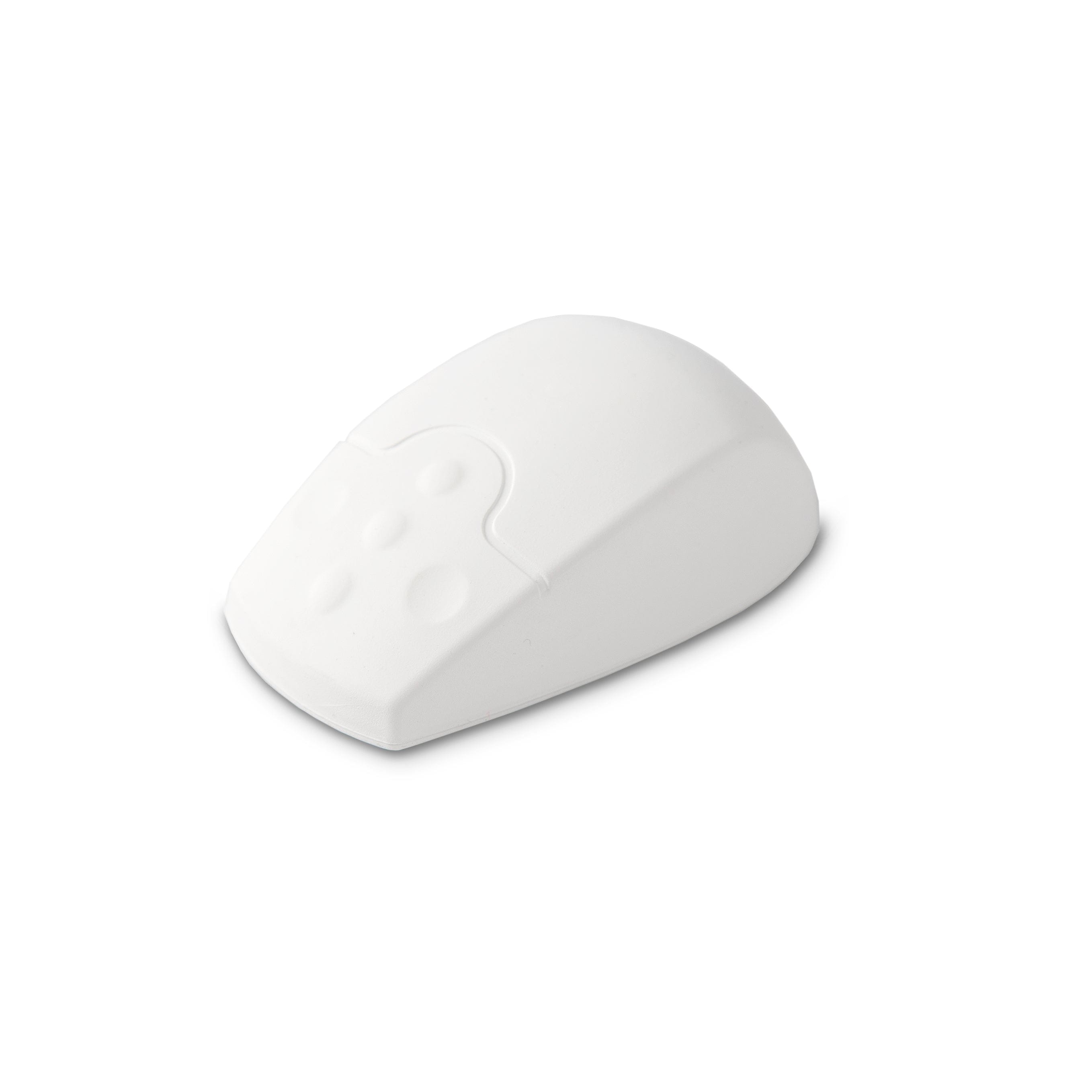 Silicone-coated wireless medical mouse by ErgoFinland, ergonomic design for hygiene in medical settings.