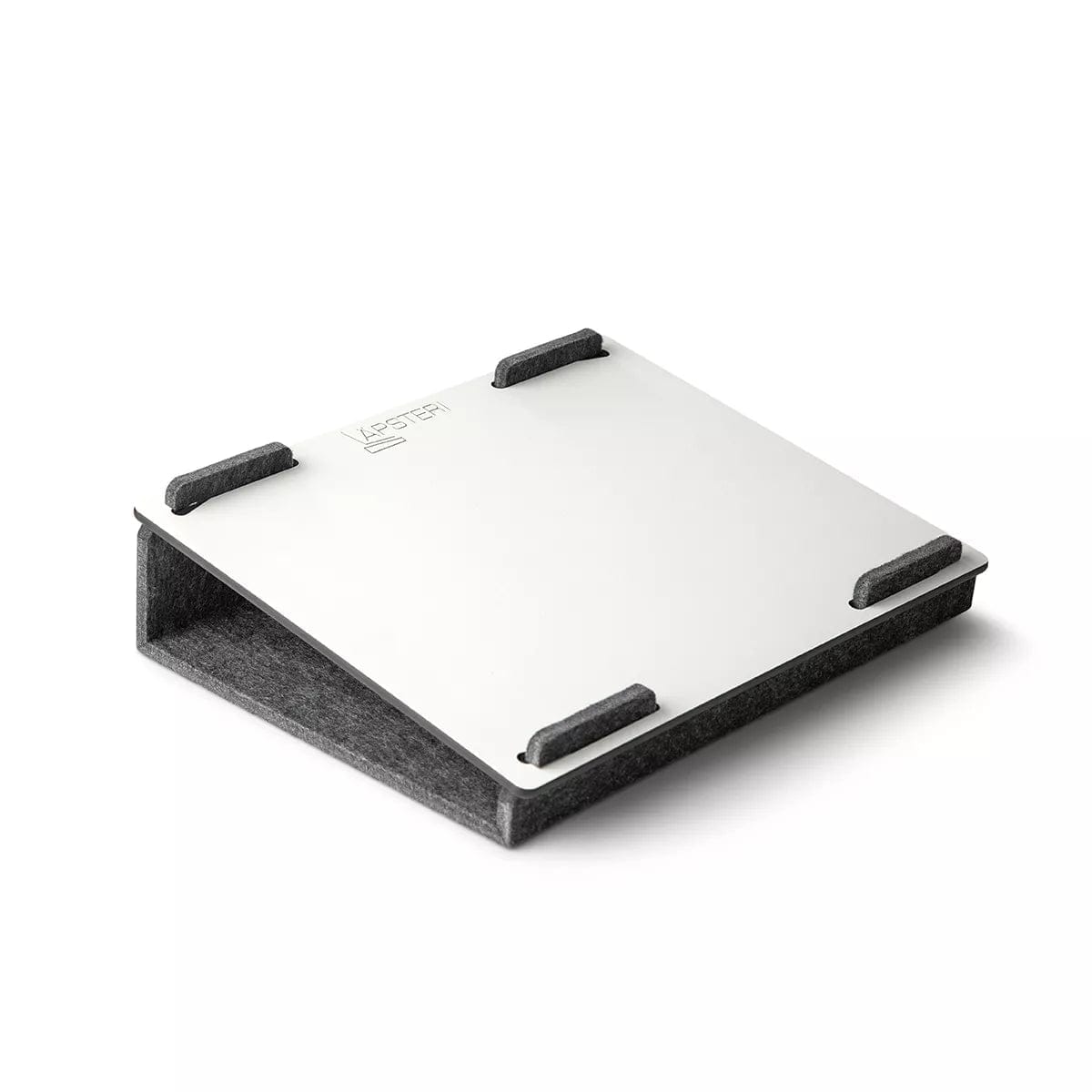 Arctic White Läpsteri laptop stand with ergonomic design for enhanced productivity in any workspace.