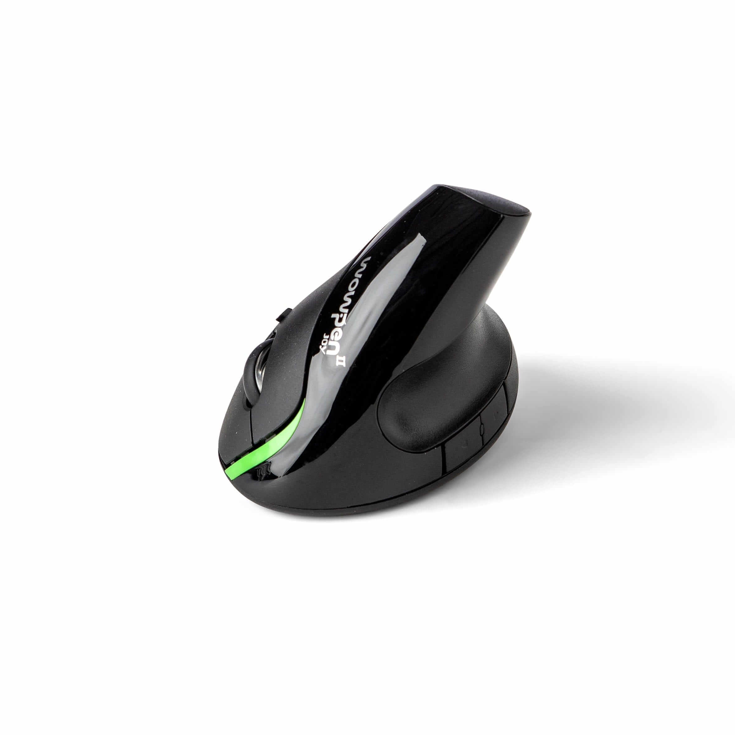 Wow-Pen Joy 2 vertical wireless mouse with ergonomic design for right-handed users, featuring six buttons and a scroll wheel.